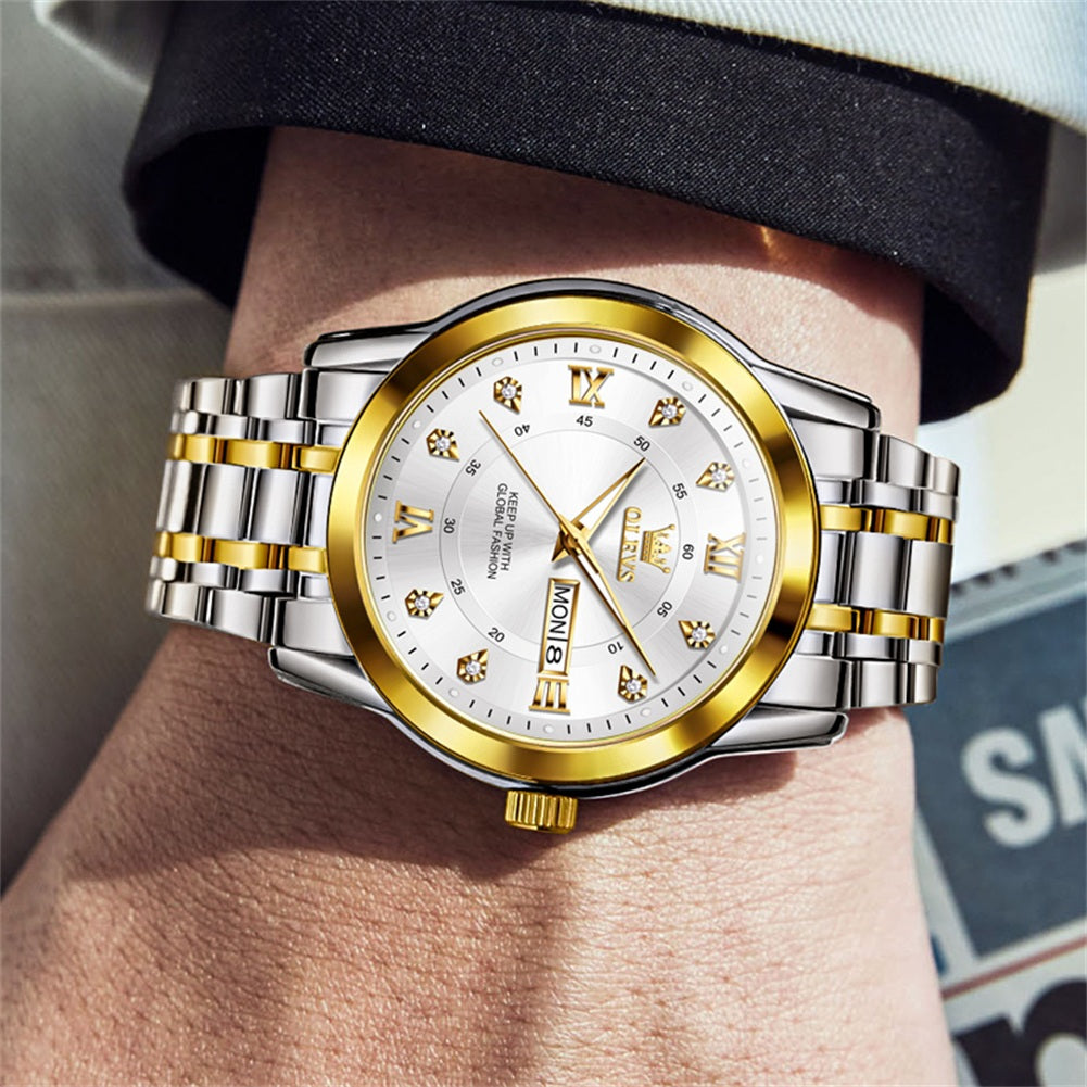 Two Tone Strap - White Dial Gold Trim