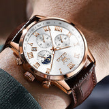 Brown Strap - White Dial Rose Trim