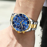 Two Tone Strap - Blue Dial Gold Trim