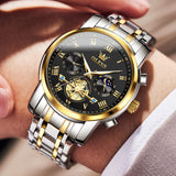 Two Tone Strap - Black Dial Gold Trim