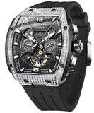 OLEVS GELATU 6016 Men's Automatic Mechanical Watch Multi-Function Diamond Skeleton Dial Luxury Sapphire Crystal 50M Waterproof Wristwatch