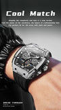 OLEVS GELATU 6016 Men's Automatic Mechanical Watch Multi-Function Diamond Skeleton Dial Luxury Sapphire Crystal 50M Waterproof Wristwatch
