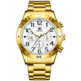 Gold Strap-White Dial Gold Trim