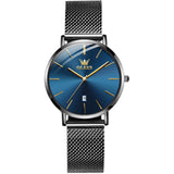 Black Strap-Blue Dial Black Trim