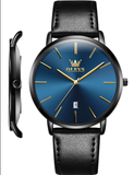 OLEVS  5869 Watches for Men Minimalist Ultra Thin Fashion Casual Analog Quartz Date Watch Waterproof Slim Simple Big Face Dress Mens Wrist Watches with Retro Leather Band for Men Reloj para Hombre