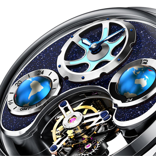 OLEVS 6806 Watches for Men Skeleton Self Winding Automatic Mechanical Luxury Dress Sapphire Crystal Diamond Waterproof Luminous Stainless Steel Band Wirst Watch Gift for Men