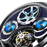 OLEVS 6806 Watches for Men Skeleton Self Winding Automatic Mechanical Luxury Dress Sapphire Crystal Diamond Waterproof Luminous Stainless Steel Band Wirst Watch Gift for Men