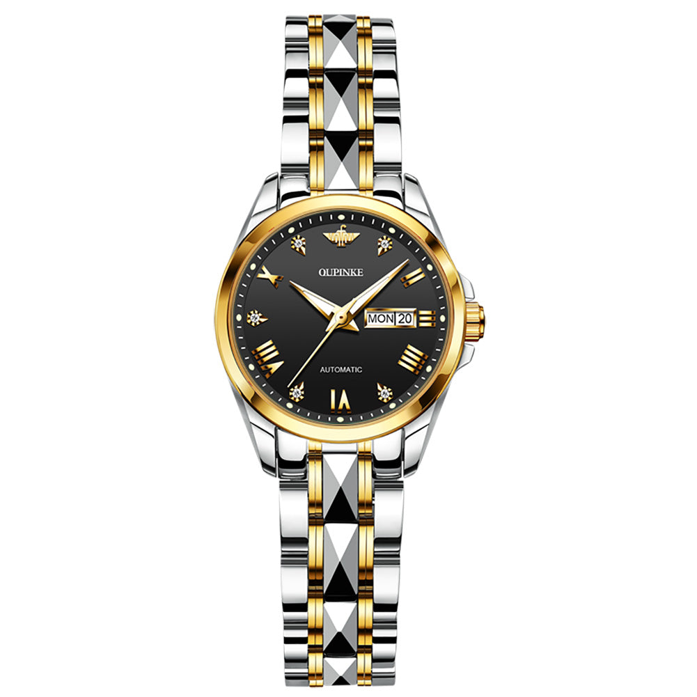 OLEVS Women's Casual Wrist Watch Classic Elegant rhinestone Small Face Band Analog Quartz Ladies Dress Watch Luxury Stainless Steel Luminous with Calendar Date, Christmas Gifts for Her Reloj para Mujer White/Blue/Grey Dial