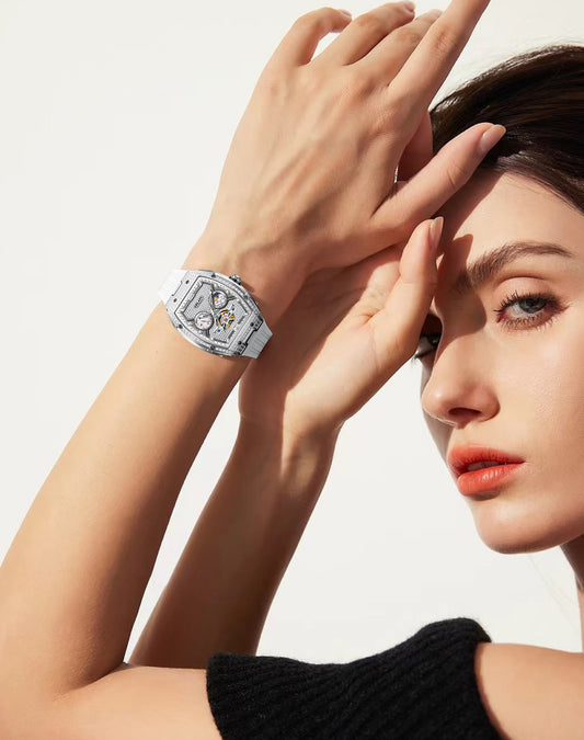 OLEVS 6016 Womens Automatic Watch Self Winding Original Diamond Luxury Date Ladies Dress Classic Luminous Waterproof Wrist Watches