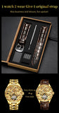 OLEVS 3176 Men Automatic Watch Diamond Skeleton Mechanical Original Luxury Self Winding Moon Phase Calendar Waterproof Wrist Watch for Men
