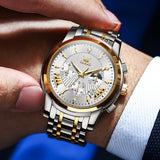 OLEVS Watches for Man 2892 Golden White