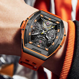 Men Automatic Sports Watch Original Skeleton Mechanical Self Winding Luxury Dress Sapphire Crystal Waterproof Wrist Watch for Men 6012