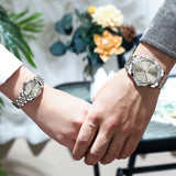 OLEVS 9931 Couple Watches His and Her Fashion Dresse Romantic Set Pair Matching Stainless Steel Strap Luminous Waterproof Wrist Watch