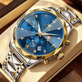 OLEVS Watches for Man 2730 Golden Blue