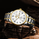 Two Tone Strap-White Dial Gold Trim