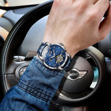 OLEVS 6690 Mens Automatic Watches Self-Winding Starry Sky Diamond Skeleton Luxury Wrist Watch Waterproof Luminous