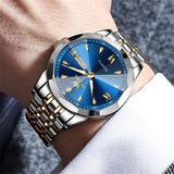 OLEVS Watches for Man 9998 Golden Blue