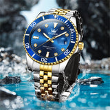 OLEVS Watches for Man 9809 Golden Blue