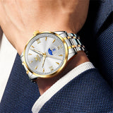 OLEVS Watches for Man 3646 Golden White