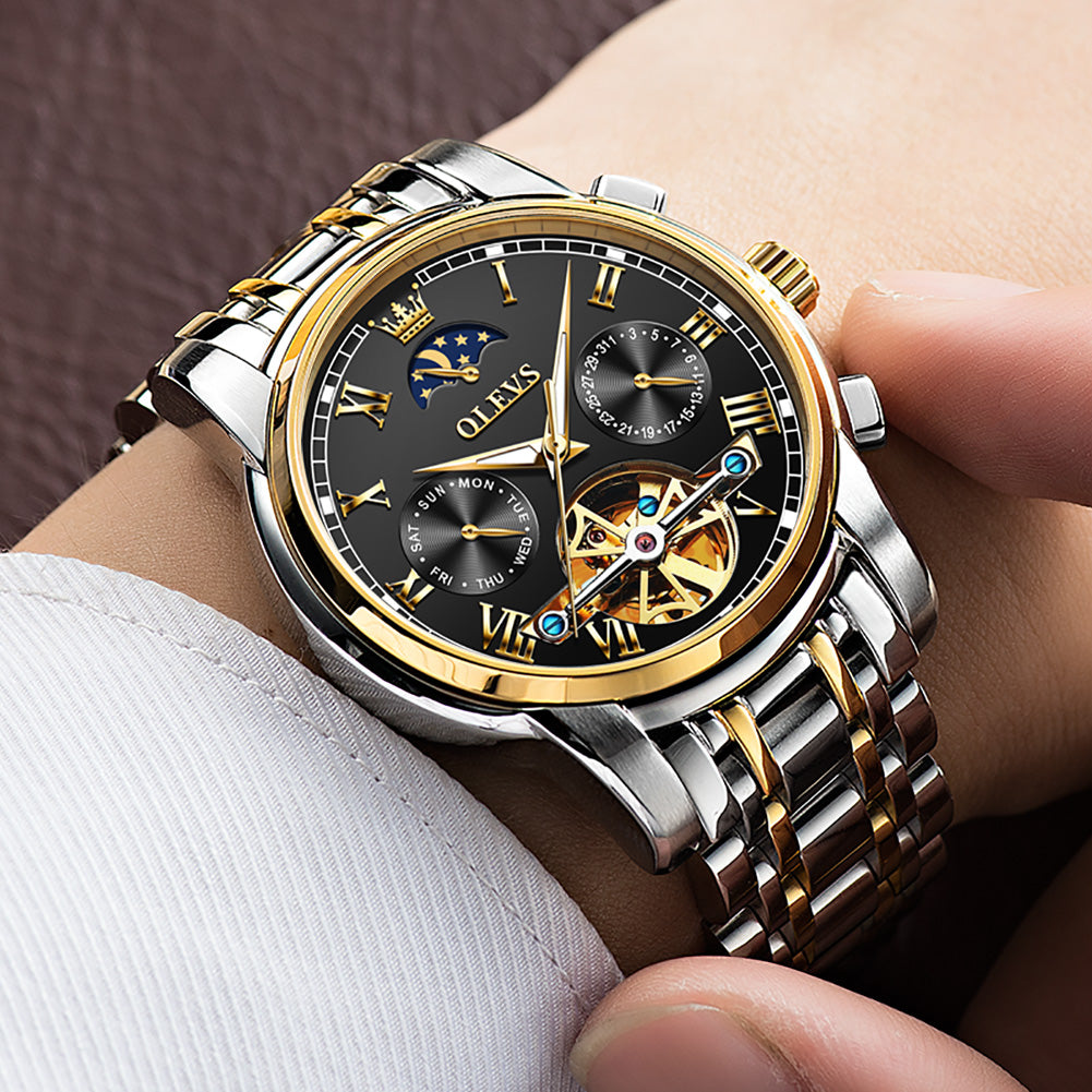 Two Tone Strap - Black Dial Gold Trim