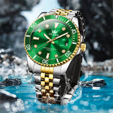 OLEVS Watches for Man 9809 Golden Green