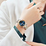 OLEVS Watches for Woman 5563 Golden Blue