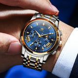 OLEVS Watches for Man 2892 Golden Blue