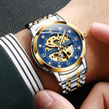 Two Tone Strap - Blue Dial Gold Trim