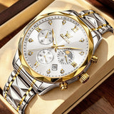 OLEVS Watches for Man 2730 Golden White