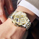 OLEVS Watches for Man 9947 Golden White