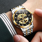 Two Tone Strap - Black Dial Gold Trim