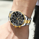 Two Tone Strap - Black Dial Gold Trim