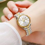 OLEVS Watches for Woman 5593 Golden White