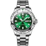 Silver Strap-White Dial Green Trim