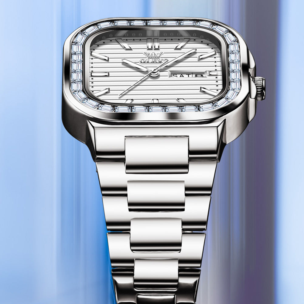 Silver Strap-White Dial Silver Trim