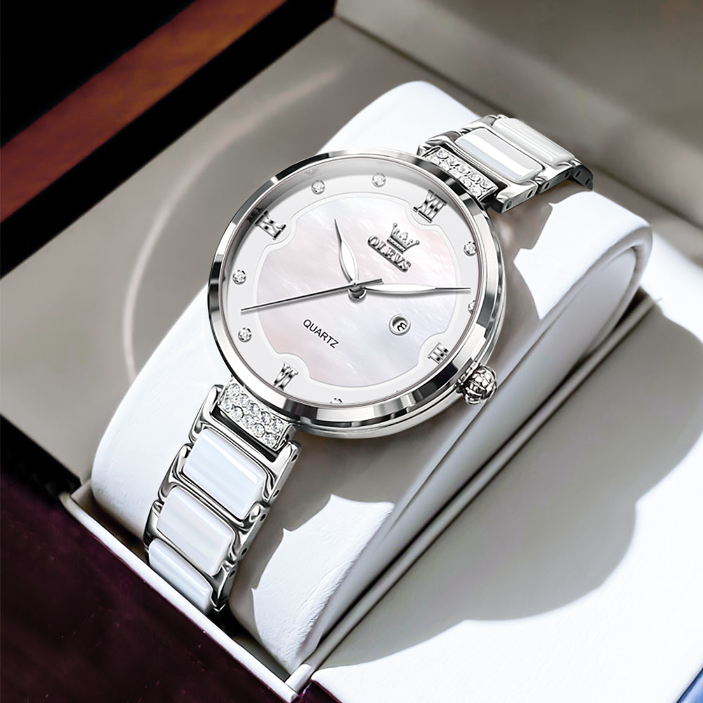 Silver Strap-White Dial Silver Trim