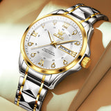 Two Tone Strap-White Dial Gold Trim