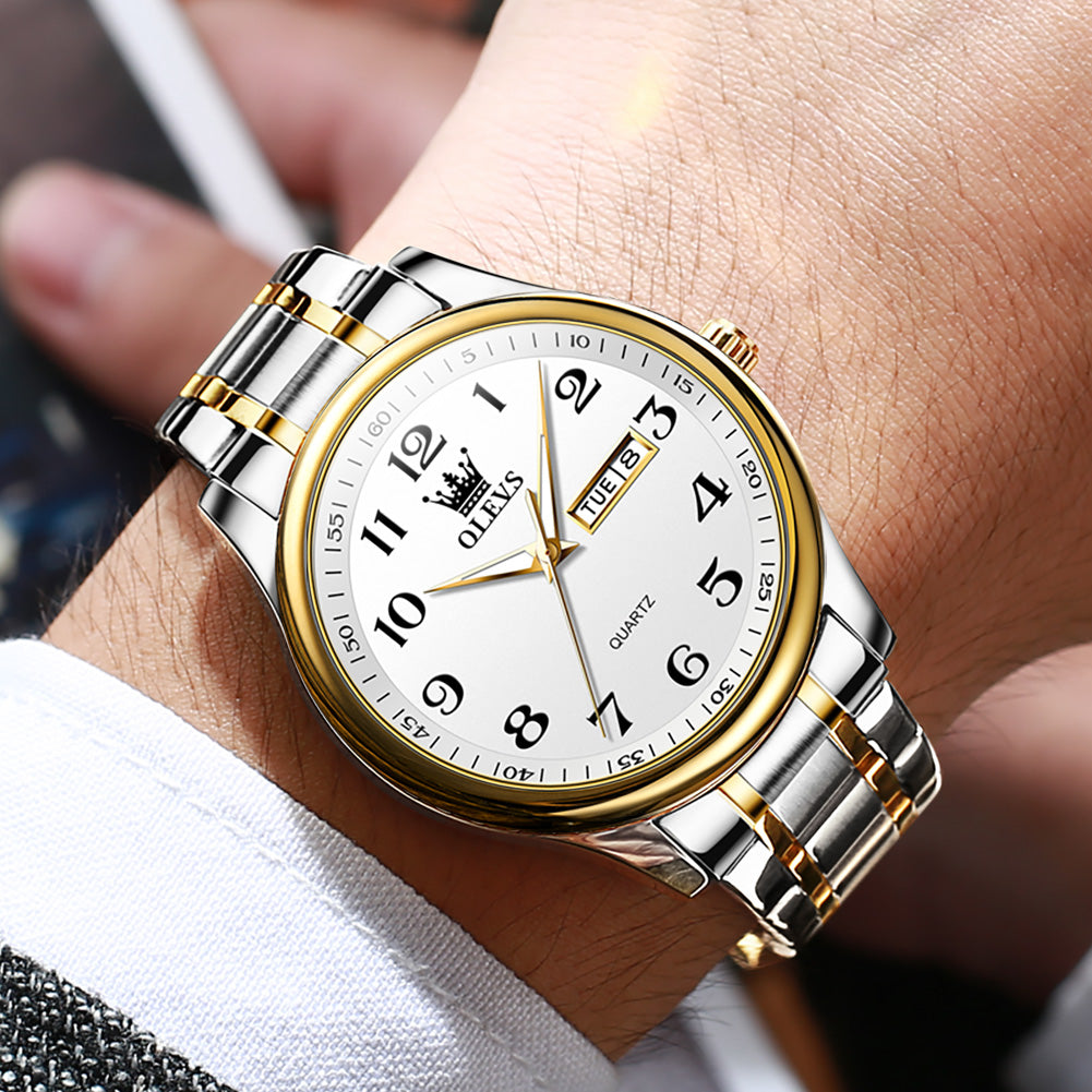 Two Tone Strap - White Dial Gold Trim