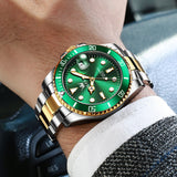 Two Tone Strap - Green Dial Gold Trim