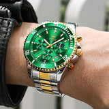 Two Tone Strap - Green Dial Gold Trim