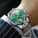 Silver Strap - Green Dial Silver Trim