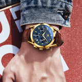 Gold Strap - Blue Dial Gold Trim