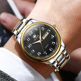 Two Tone Strap - Black Dial Gold Trim