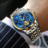 Two Tone Strap - Blue Dial Gold Trim