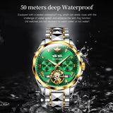 OLEVS 3186+3202 Couple Pair Watches Set Automatic Mechanical Self Winding Dress Matching Watch for His and Hers Valentines Day Gifts