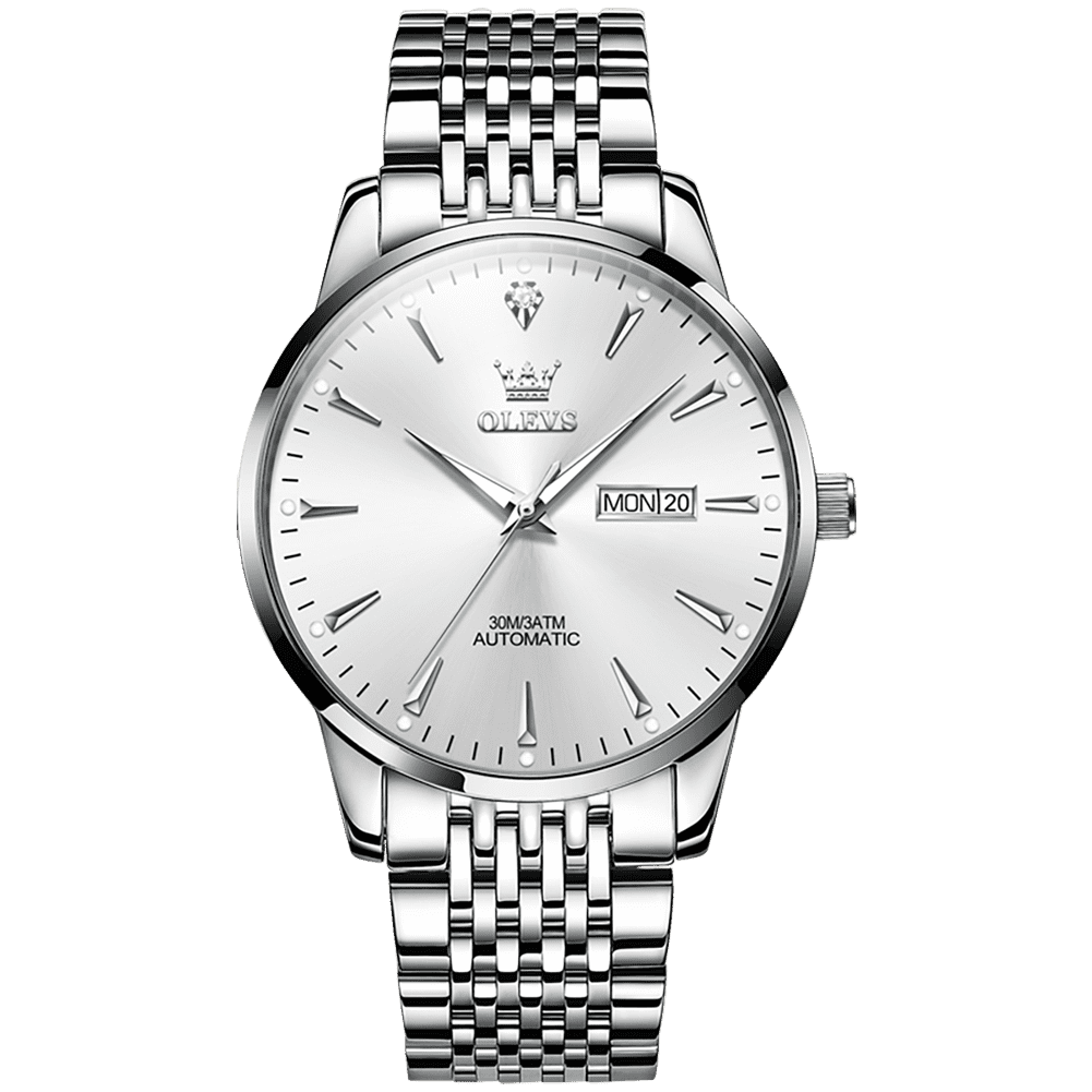 Silver Strap-White Dial Silver Trim