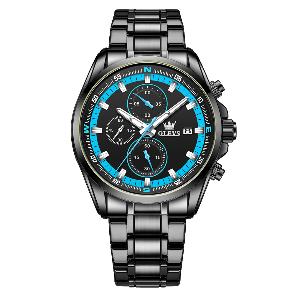 Black Strap-Blue Dial Black Trim