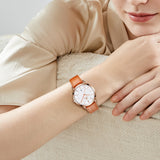 Orange Strap-White Dial Rose Trim