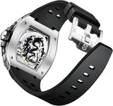 OLEVS Automatic Watch for Men 44MM Large Dial Self-Winding Diamond Waterproof Stainless Steel Wrist Watches Tourbillon Skeleton Mechanical