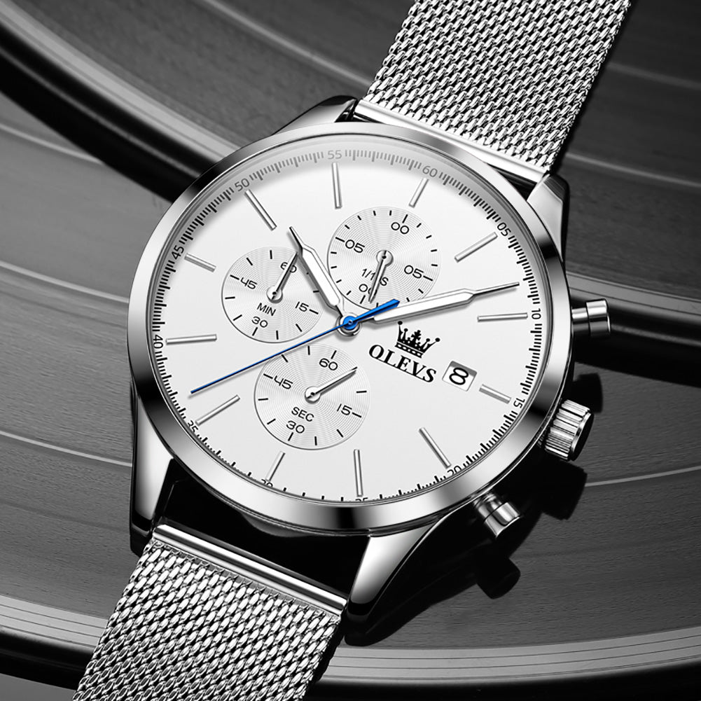 Silver Strap-White Dial Silver Trim